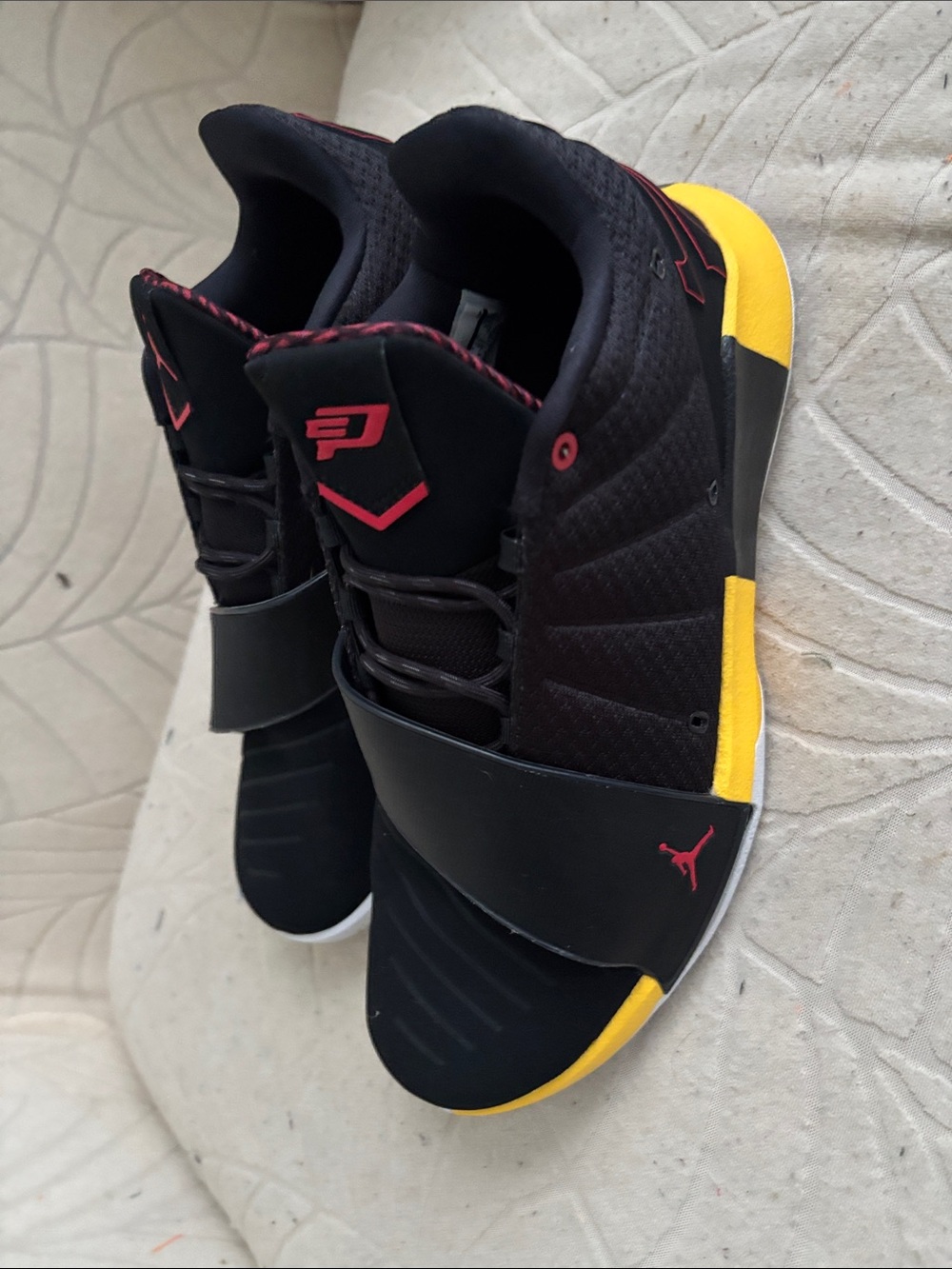 Jordan Men’s Black Red and Yellow Basketball Shoes